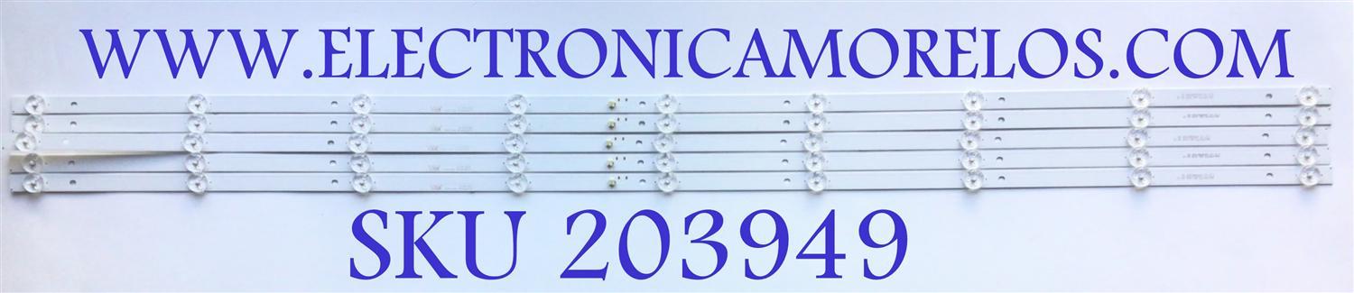 KIT DE LED'S PARA TV SCEPTRE (5 PIEZAS) / NUMERO DE PARTE DLED55DCZN / 15A/HT6/F3 / DLED55DCZN 5X9 0002 / E503117 / 1.17.01.0000045-000 / PANEL LC546PU2L-03 / MODELOS N55 / N55 KSTV83BB / N55 HITV83BB